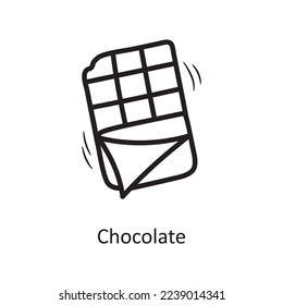 Chocolate vector outline Icon Design illustration. Food and Drinks Symbol on White background EPS 10 File