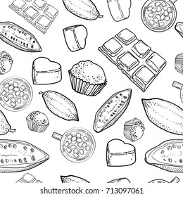Chocolate Vector pattern of hand drawing