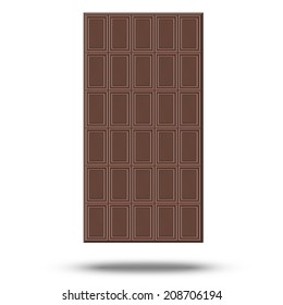 Chocolate vector plate on white background