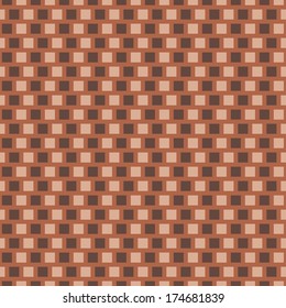 Chocolate vector seamless pattern (tiling). Monochrome brown color. Endless texture can be used for printing onto fabric and paper or scrap booking. Square shapes. Textures of chocolate bar.