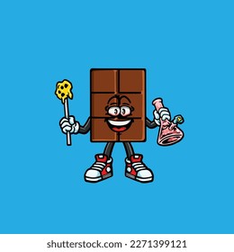 chocolate vector smoking joint hold nug weed cartoon