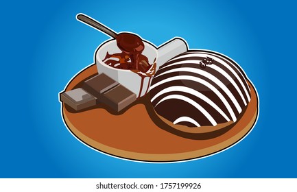 Chocolate vector.  Sweet tasty food.