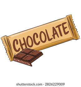 Chocolate vector top view isolated vector illustration on white background