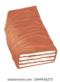 Chocolate wafer bar. vector illustration