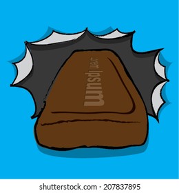 Chocolate wafer burst out from packaging