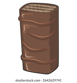 chocolate wafer cartoon, high-resolution isolated vector snack character illustration, perfect for packaging, menus, dessert branding, or educational materials, work of hand drawn