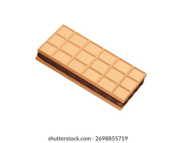  Schokolade Wafer Cookie Symbol 3D Rendering Illustration
