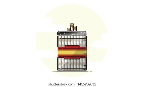 Chocolate Wafer Stick Flat Design Vector Illustration 