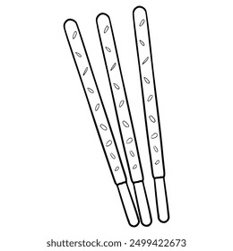 chocolate wafer stick illustration hand drawn outline isolated vector