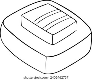 Chocolate Walps Cookies Black and White Vector Line Art Illustration 