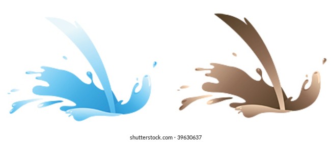 Chocolate and water splash