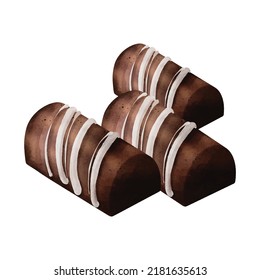 Chocolate watercolor vector design great for cards, banners, headers, party posters or decorate your artwork.