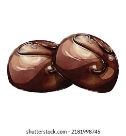 Chocolate watercolor vector design great for cards, banners, headers, party posters or decorate your artwork.
