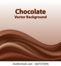 Chocolate wave, abstract background, dark brown color. Vector illustration