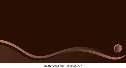 Chocolate wave background. MIlk chocolate cream, dark brown color flowing liquid, smooth silk texture. Abstract vector illustration . Modern Trendy Design