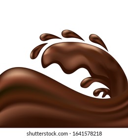 Chocolate wave and splash. Abstract background. Vector illustration