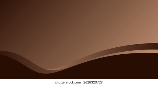 Chocolate wavy background. MIlk chocolate cream, dark brown color flowing liquid, smooth silk texture. Swirl flowing waves. Abstract vector illustration . eps 10