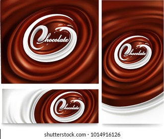 chocolate wavy background with milk tongue splash