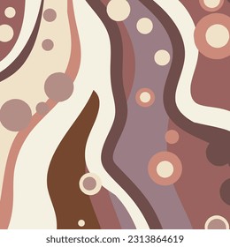 Chocolate wavy swirl background. Abstract chocolate waves, brown color flow. Vector illustration