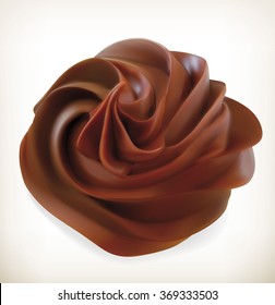 Chocolate whipped cream. Vector EPS-10