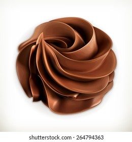 Chocolate Whipped Cream, Vector Icon