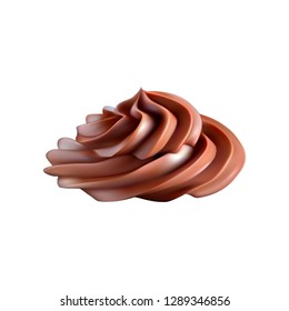 Chocolate whipped cream. Vector illustration.