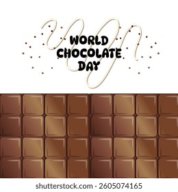 Chocolate world day vector cartoon frame