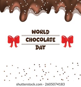 Chocolate world day vector cartoon frame