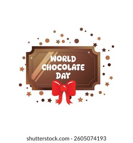 Chocolate world day vector cartoon frame
