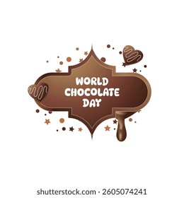 Chocolate world day vector cartoon frame