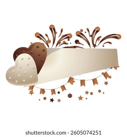 Chocolate world day vector cartoon frame