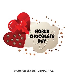 Chocolate world day vector cartoon frame