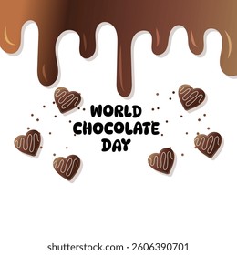 Chocolate world day vector cartoon frame