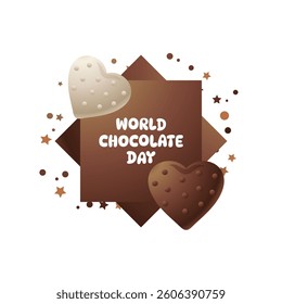 Chocolate world day vector cartoon frame
