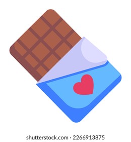 A chocolate wrap in flat icon 