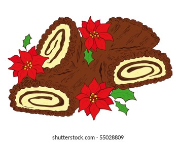 Chocolate Yule log.