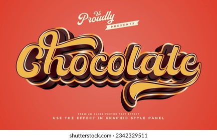 chocolate yummy delicious colourful playful fun glossy shiny 3d editable text effect alphabet font typeface typography vector