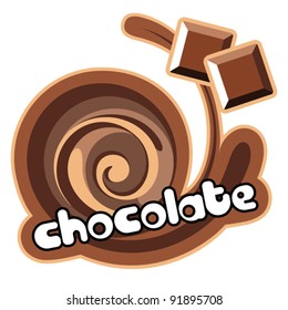 Chocolate.Background for design of packing yoghurt. Vector illustration.