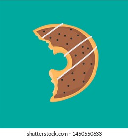 chocolate-covered donuts. delicious donut vector