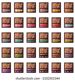Chocolate-covered wafers and stuffed with fruit jam, Almond Sprinkle Wafer pixel art. Mini wafer bar. Vector illustration.
