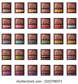 Chocolate-covered wafers and Wafers stuffed with fruit jam set. Mini wafer bar. Vector illustration.
