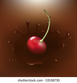 Chocolate-dipped Cherry With Splash