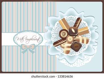 Chocolates box with vintage background