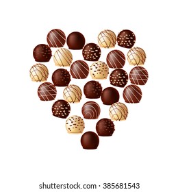 chocolates  in the form of heart