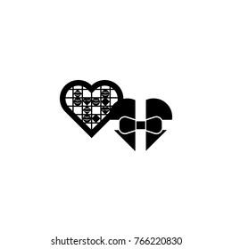 chocolates in heart boxes icon. Love or couple element icon. Premium quality graphic design. Signs, outline symbols collection icon for websites, web design, mobile, info graphics on white background