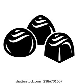 Chocolates solid icon, Chocolate festival concept, Chocolate candies sign on white background, Chocolate pralines icon in glyph style for mobile concept and web design. Vector graphics
