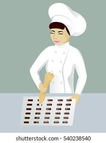 Chocolatier vector illustration