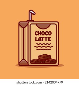 Chocolatte box drink cartoon illustration