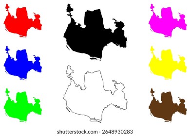 Cidade de Chofu (Japão, Nihon-koku ou Nippon-koku, região de Kanto) mapa ilustração vetorial, esboço de rabisco Mapa de Chofu-shi