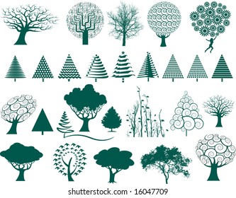 choice of 27 vector trees in a variety of styles